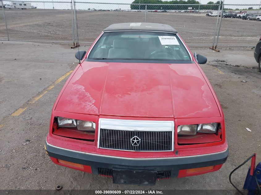 1990 Chrysler Lebaron VIN: 1C3XJ45K5LG415425 Lot: 39890609