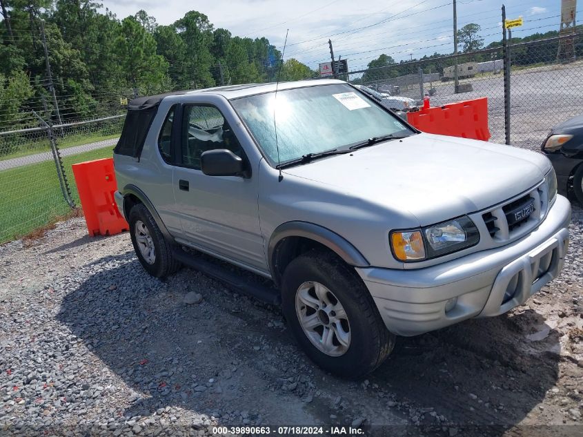 2002 Isuzu Rodeo Sport S 3.2L V6 Hard Top/S 3.2L V6 Soft Top VIN: 4S2CK57W824334971 Lot: 39890663