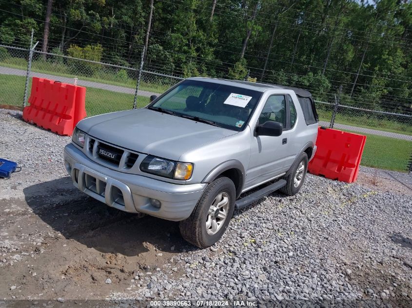 2002 Isuzu Rodeo Sport S 3.2L V6 Hard Top/S 3.2L V6 Soft Top VIN: 4S2CK57W824334971 Lot: 39890663