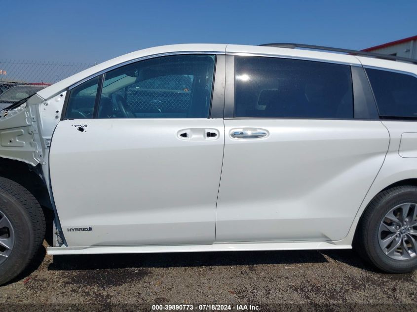 2021 Toyota Sienna Xle VIN: 5TDJSKFC6MS032224 Lot: 39890773