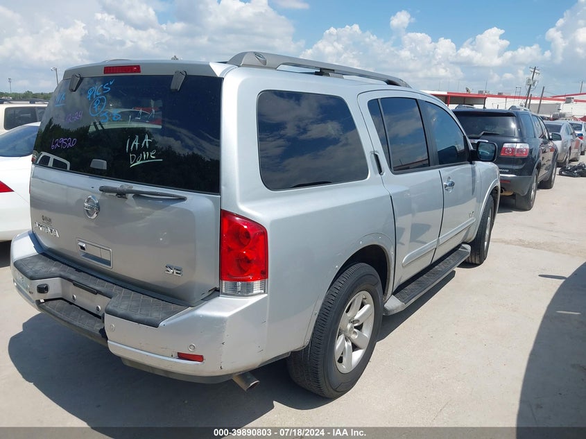 2008 Nissan Armada Se VIN: 5N1AA08D98N629520 Lot: 39890803