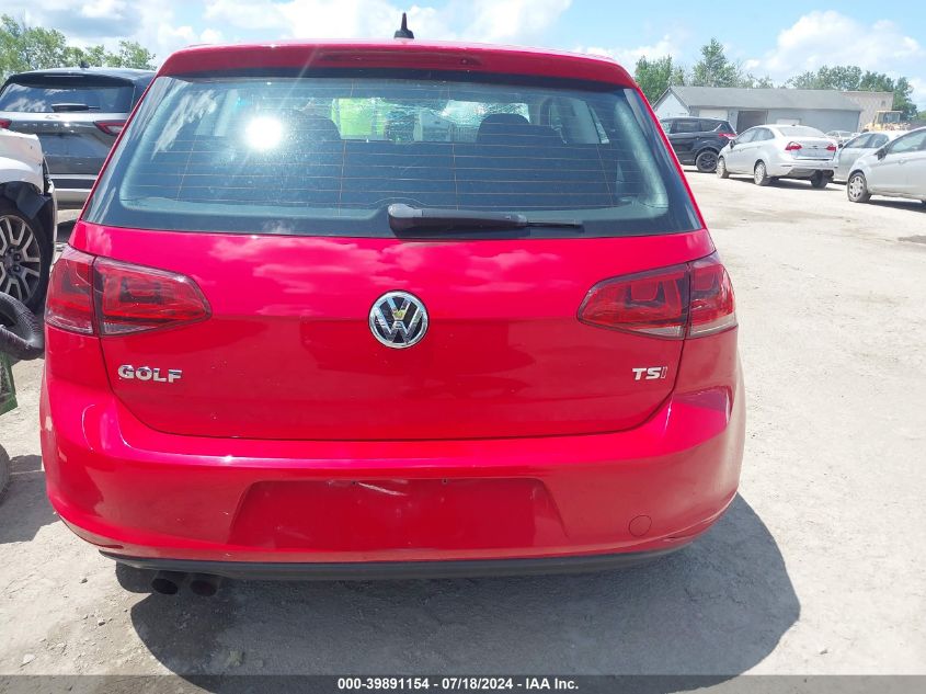 2016 Volkswagen Golf Tsi 2-Door VIN: 3VW817AU8GM005865 Lot: 39891154