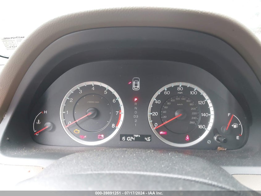 2010 Honda Accord 2.4 Lx VIN: 1HGCP2F33AA092773 Lot: 39891251