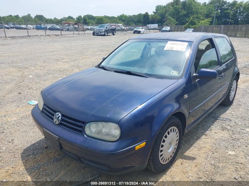 2002 Volkswagen Golf Gl 2.0L VIN: 9BWBK61J524023949 Lot: 39891312