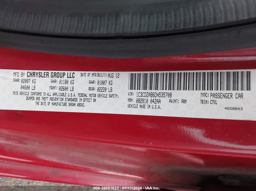 2013 DODGE AVENGER SE - 1C3CDZAB6DN535708