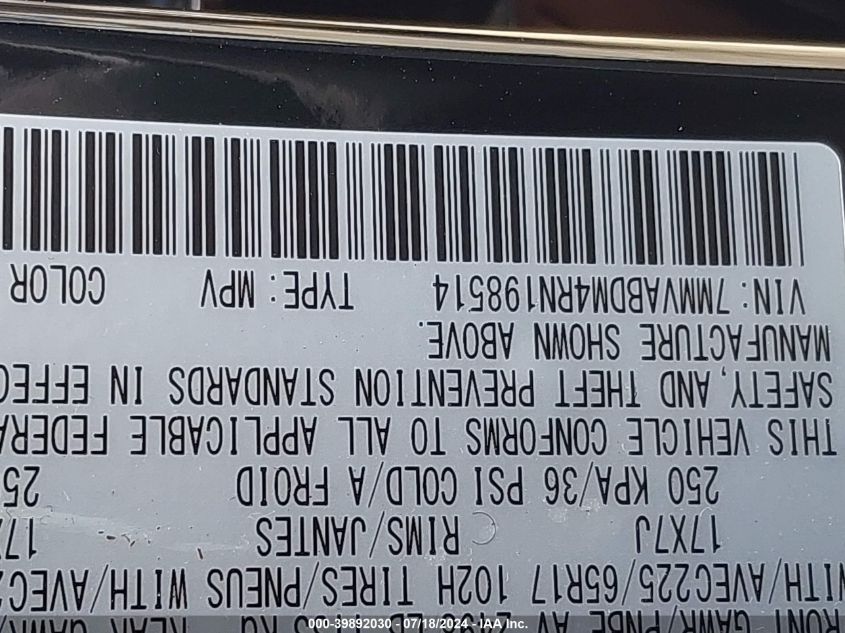 VIN 7MMVABDM4RN198514 2024 MAZDA CX-50 2.5 S PREMIUM