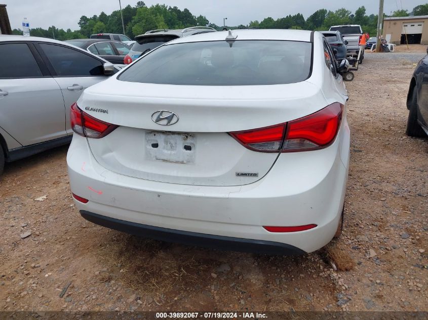 2016 Hyundai Elantra Limited VIN: 5NPDH4AE4GH758609 Lot: 39892067