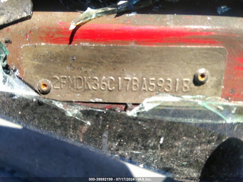 2007 Ford Edge Se VIN: 2FMDK36C17BA59318 Lot: 39892199