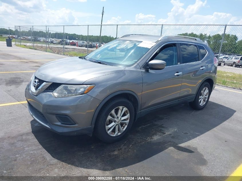 2016 Nissan Rogue Sv VIN: KNMAT2MT7GP597368 Lot: 39892255