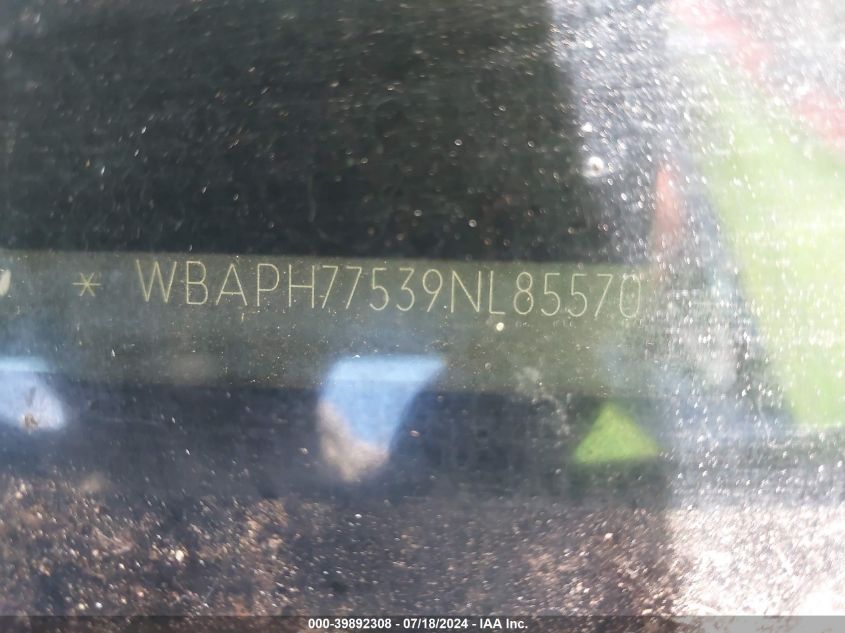 2009 BMW 328I VIN: WBAPH77539NL85570 Lot: 39892308