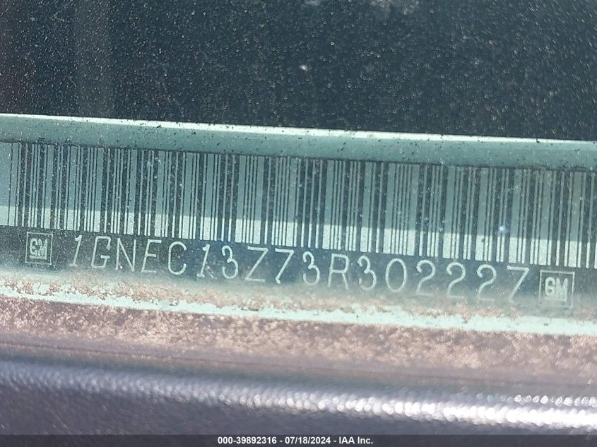 2003 Chevrolet Tahoe C1500 VIN: 1GNEC13Z73R302227 Lot: 39892316