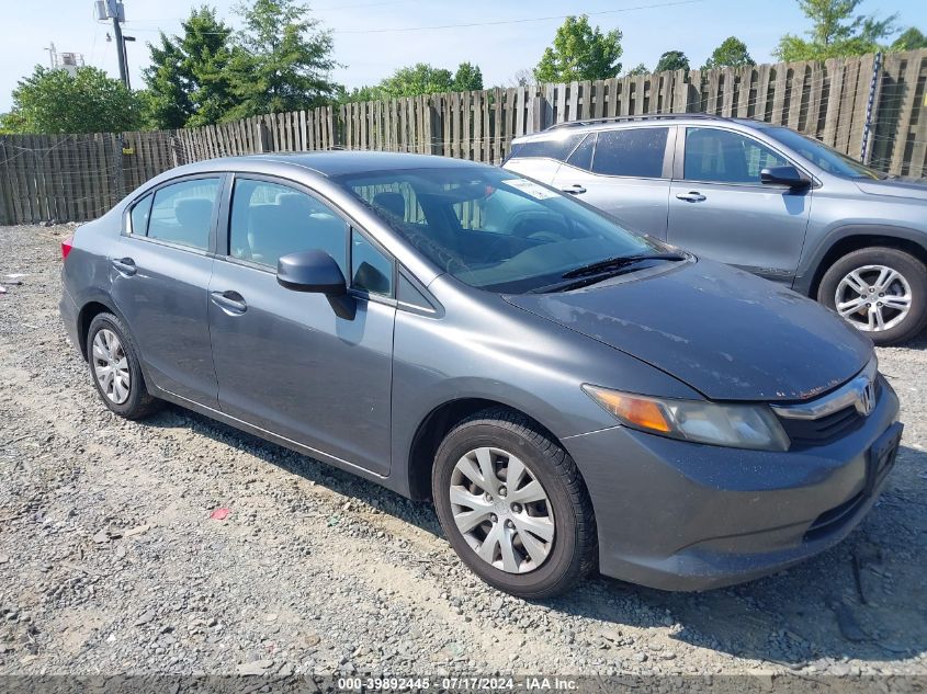 2012 Honda Civic Lx VIN: 19XFB2F54CE367689 Lot: 39892445