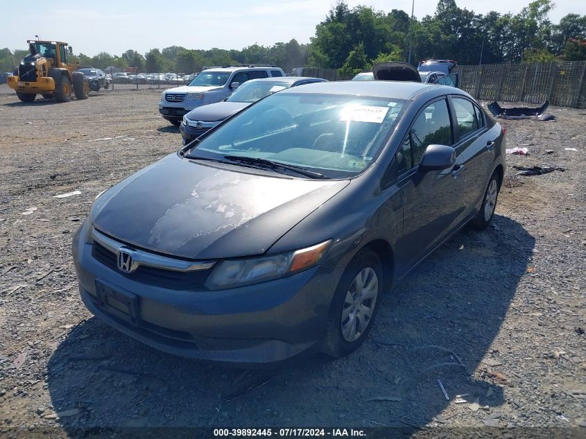 2012 Honda Civic Lx VIN: 19XFB2F54CE367689 Lot: 39892445