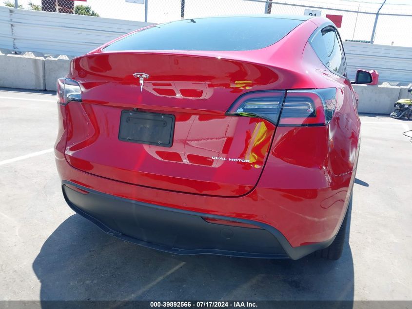 2021 Tesla Model Y Long Range Dual Motor All-Wheel Drive VIN: 5YJYGDEE5MF075262 Lot: 39892566