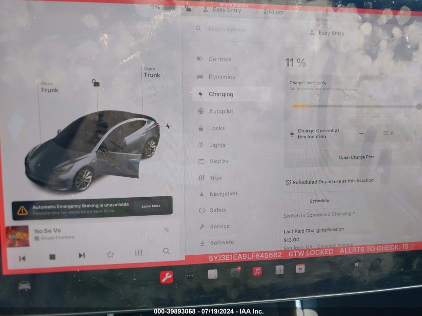 2020 Tesla Model 3 Standard Range Plus Rear-Wheel Drive/Standard Range Rear-Wheel Drive VIN: 5YJ3E1EA9LF645662 Lot: 39893068