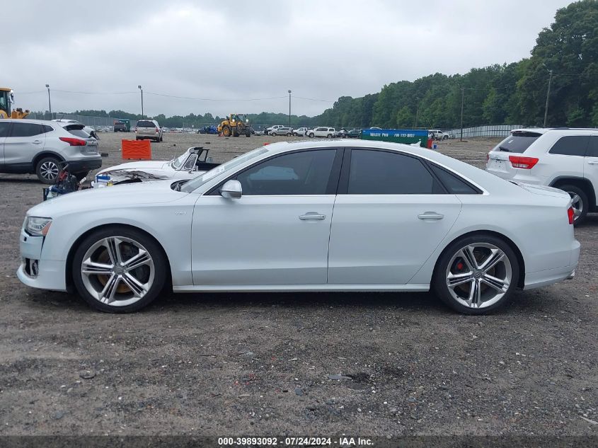 2015 Audi S8 4.0T VIN: WAUK2AFD5FN014486 Lot: 39893092