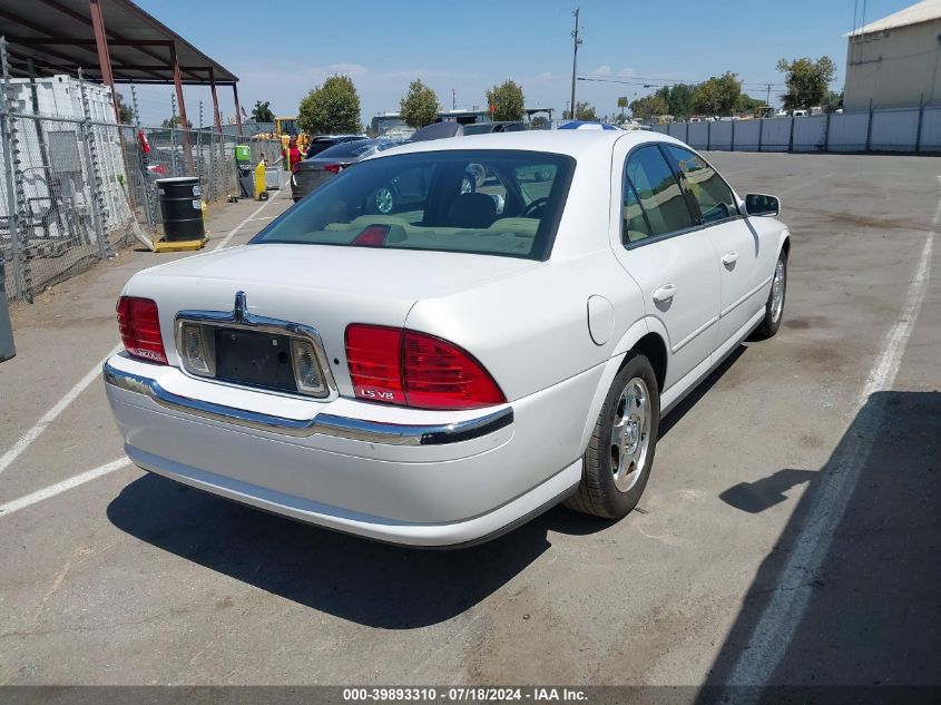 2001 Lincoln Ls V8 Auto VIN: 1LNHM87A61Y660627 Lot: 39893310