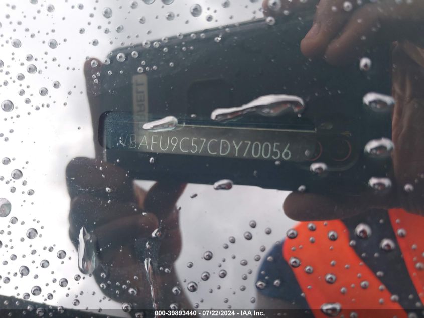 2012 BMW 550I xDrive VIN: WBAFU9C57CDY70056 Lot: 39893440