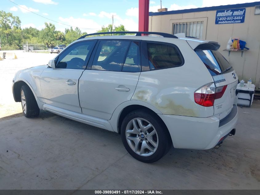 2007 BMW X3 3.0Si VIN: WBXPC93447WF11829 Lot: 39893491