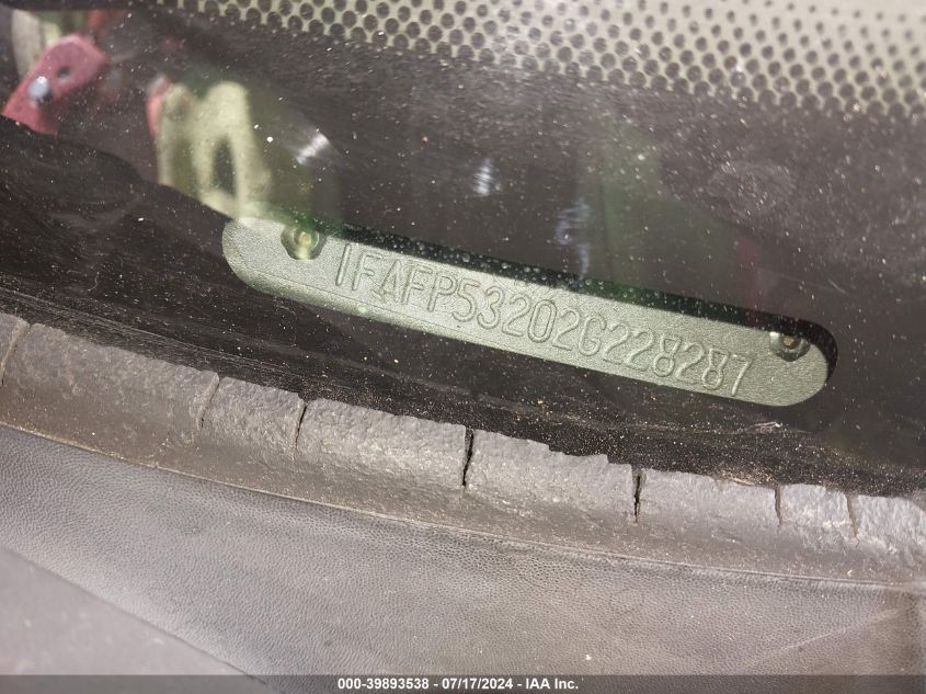 2002 Ford Taurus Se VIN: 1FAFP53202G228287 Lot: 39893538