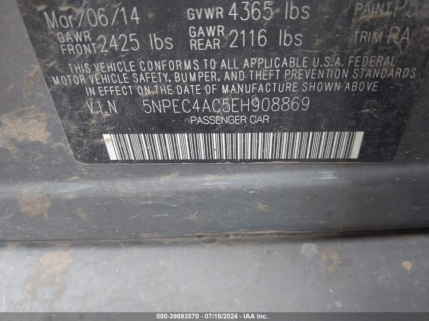 5NPEC4AC5EH908869 2014 Hyundai Sonata Limited