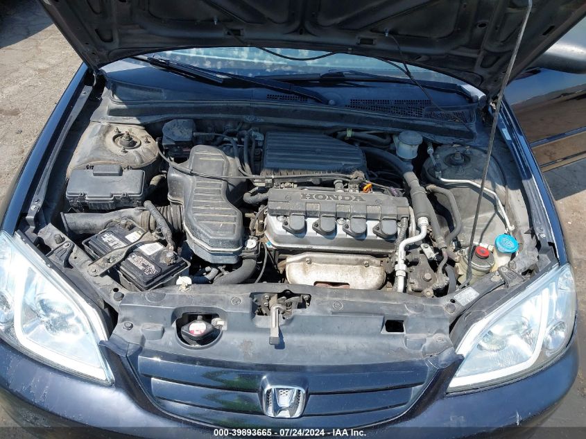 2003 Honda Civic Lx VIN: 2HGES16553H580310 Lot: 39893665