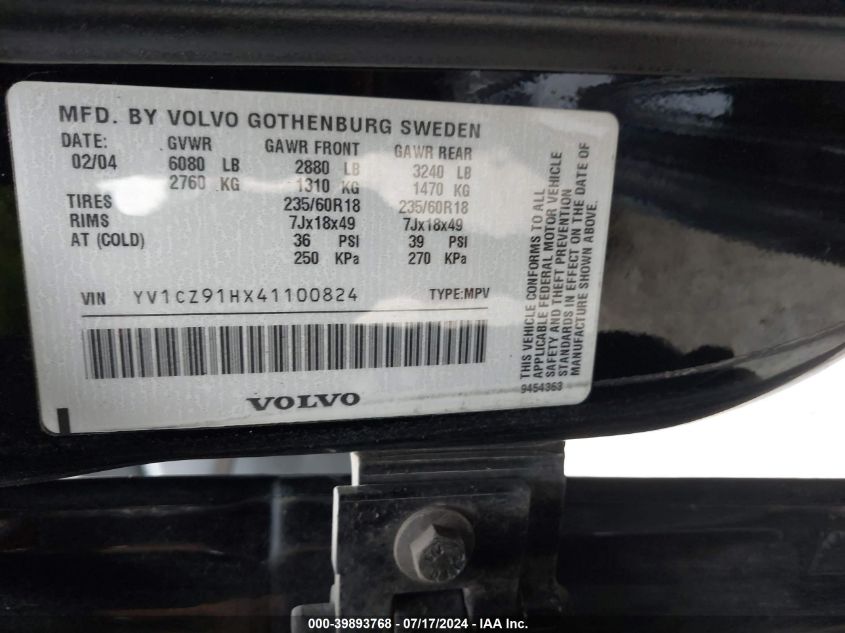 YV1CZ91HX41100824 2004 Volvo Xc90 T6