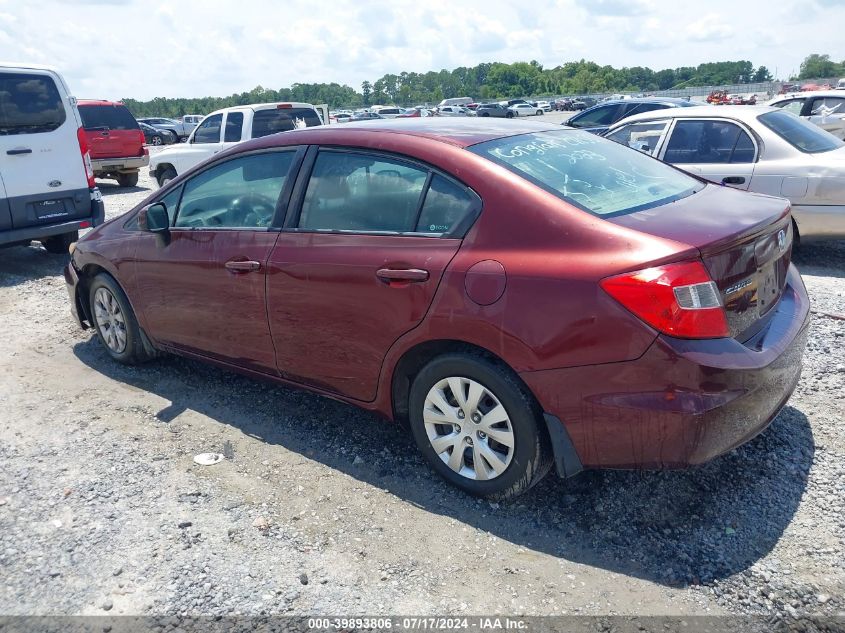 2012 Honda Civic Sdn Lx VIN: 19XFB2F55CE024101 Lot: 39893806