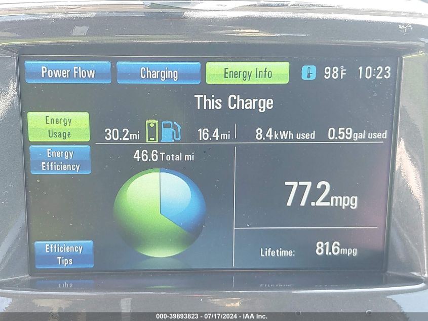 2012 Chevrolet Volt VIN: 1G1RD6E42CU120835 Lot: 39893823