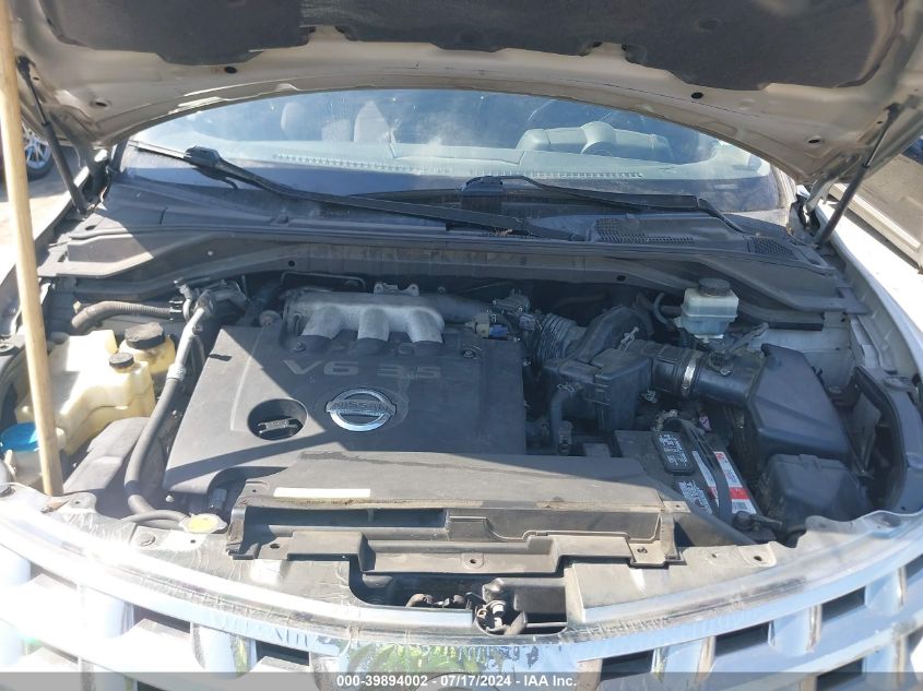 2004 Nissan Murano Sl VIN: JN8AZ08TX4W217460 Lot: 39894002