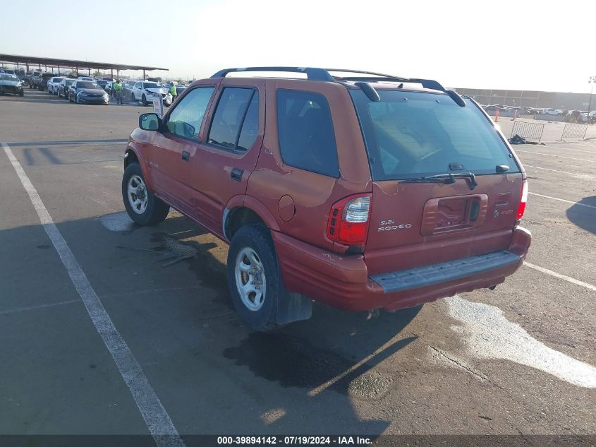 2001 Isuzu Rodeo Ls 3.2L/Ls 3.2L V6/Lse 3.2L V6/S/S 3.2L V6 VIN: 4S2DM58W714343429 Lot: 39894142