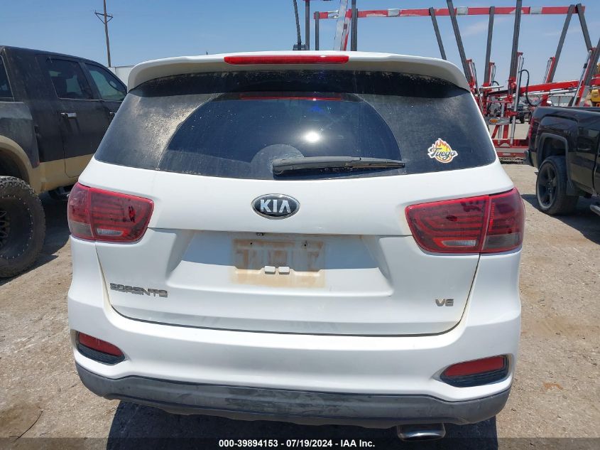 2019 Kia Sorento 3.3L Lx VIN: 5XYPG4A52KG579047 Lot: 39894153