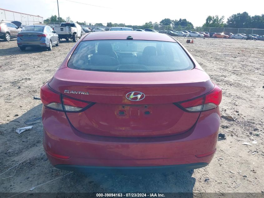 2016 Hyundai Elantra Se VIN: KMHDH4AE1GU541052 Lot: 39894163