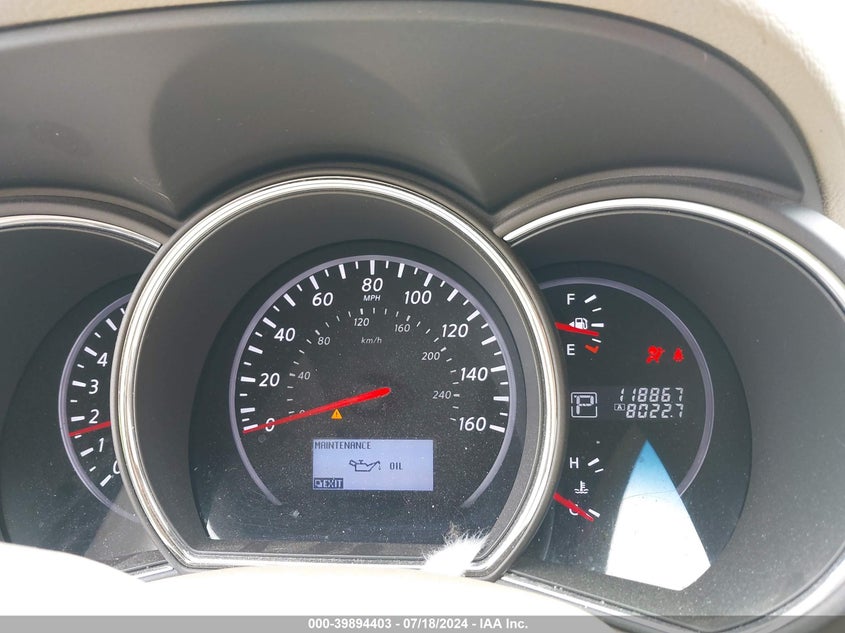 2012 Nissan Murano Sl VIN: JN8AZ1MW7CW219414 Lot: 39894403