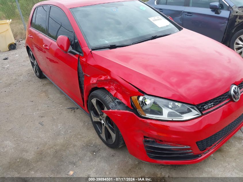 2017 Volkswagen Golf Gti Autobahn 4-Door/S 4-Door/Se 4-Door/Sport 4-Door VIN: 3VW4T7AU7HM071401 Lot: 39894501