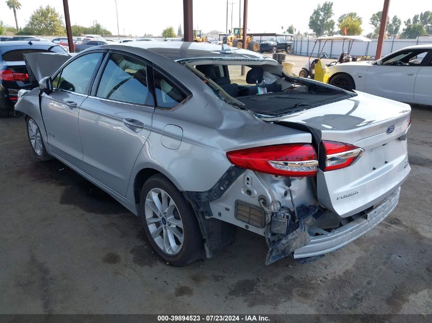 2019 Ford Fusion Se VIN: 3FA6P0LUXKR256630 Lot: 39894523