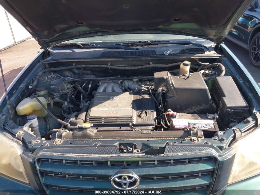 2003 Toyota Highlander V6 VIN: JTEGF21A730120944 Lot: 39894792