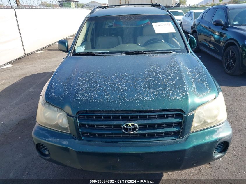 2003 Toyota Highlander V6 VIN: JTEGF21A730120944 Lot: 39894792