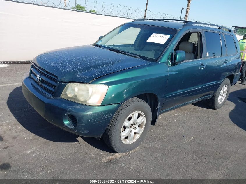 2003 Toyota Highlander V6 VIN: JTEGF21A730120944 Lot: 39894792