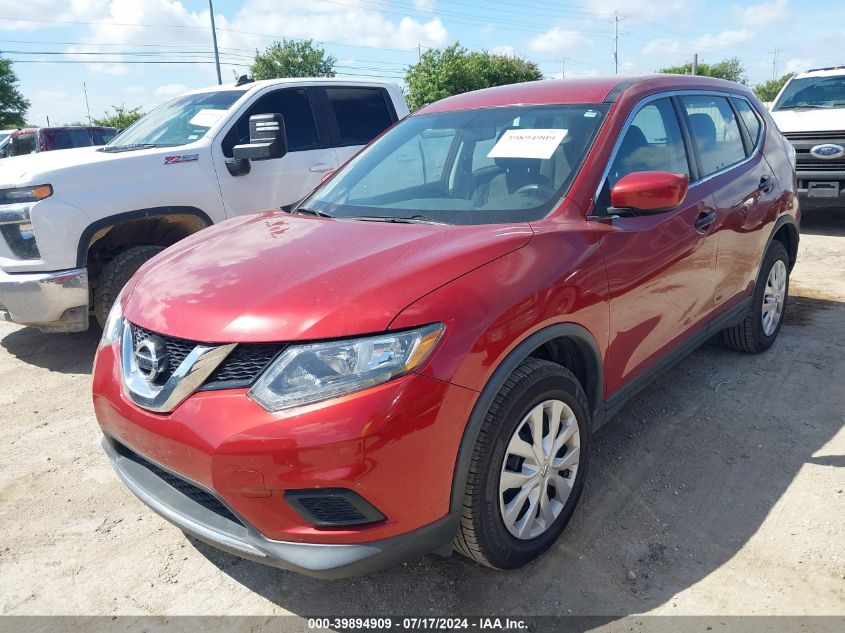 2016 Nissan Rogue S/Sl/Sv VIN: KNMAT2MV8GP689431 Lot: 39894909