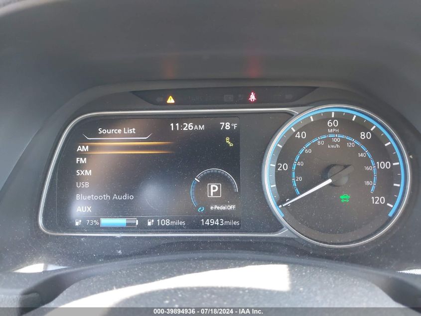 2018 Nissan Leaf Sl VIN: 1N4AZ1CP9JC314339 Lot: 39894936