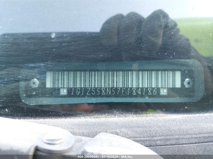 2007 Chevrolet Malibu Ls VIN: 1G1ZS58N57F184186 Lot: 39895041