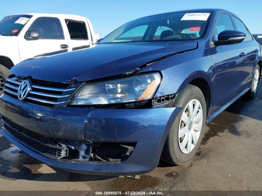 2012 Volkswagen Passat 2.5L S VIN: 1VWAP7A37CC072895 Lot: 39895078