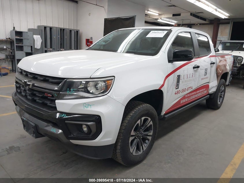 VIN 1GCGTDEN9M1284701 2021 CHEVROLET COLORADO 4WD  SHORT BOX Z71