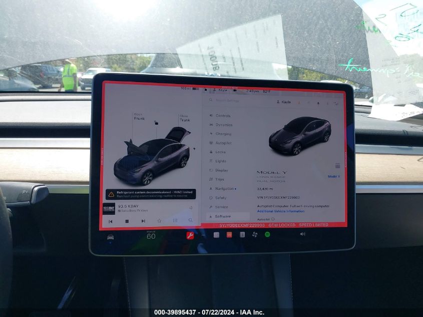 2021 TESLA MODEL Y - 5YJYGDEEXMF229903