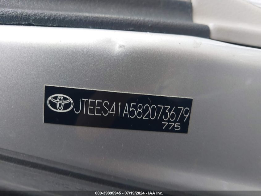 2008 Toyota Highlander VIN: JTEES41A582073679 Lot: 39895945