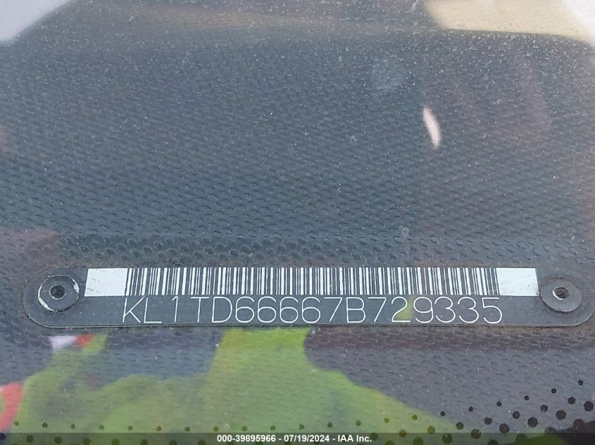 2007 Chevrolet Aveo 5 Ls VIN: KL1TD66667B729335 Lot: 39895966