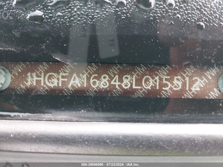 2008 Honda Civic Ex VIN: 1HGFA16848L015512 Lot: 39896990