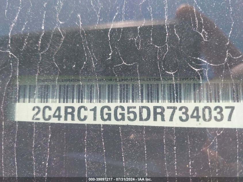 2013 Chrysler Town & Country Limited VIN: 2C4RC1GG5DR734037 Lot: 39897217