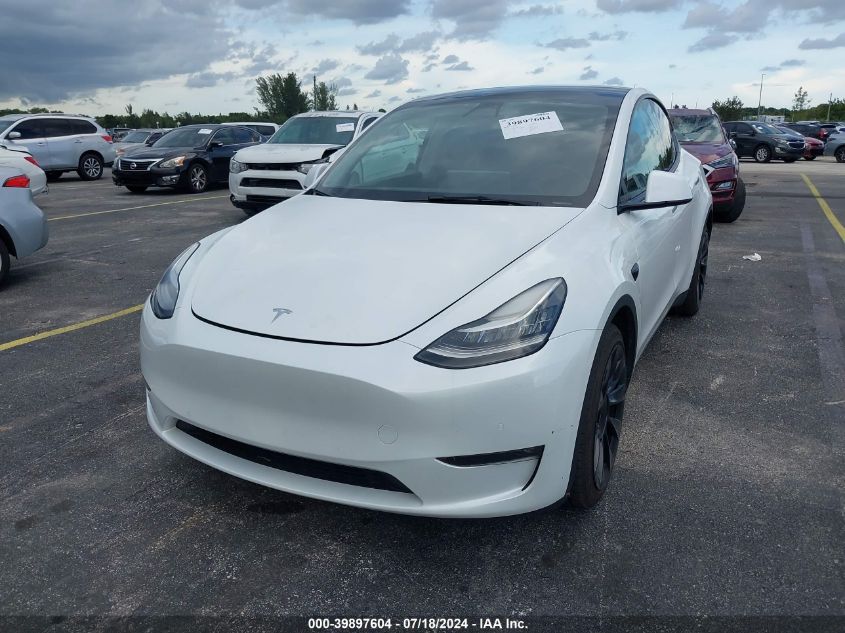 2022 Tesla Model Y Long Range Dual Motor All-Wheel Drive VIN: 7SAYGDEEXNF387209 Lot: 39897604